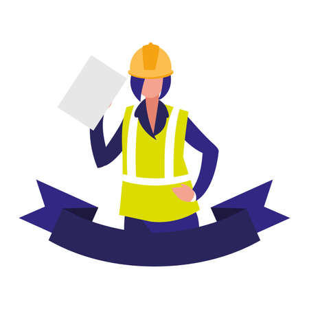 technician man in uniform with equipment on white background vector illustration designのイラスト素材