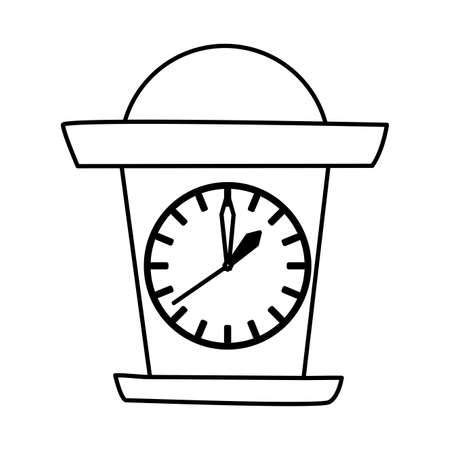 Classic clock design, Time tool instrument second deadline measure and measure theme illustrationのイラスト素材