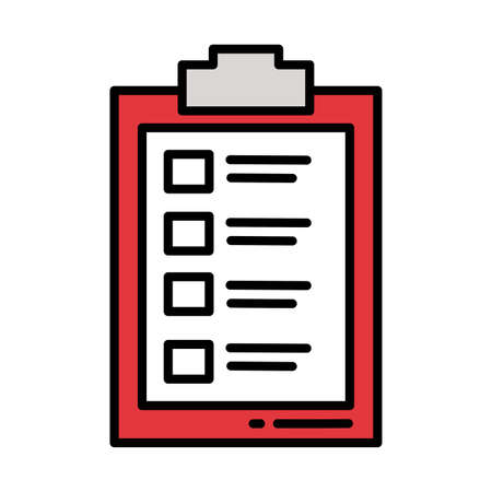 clipboard with paper sheets on white background vector illustration designのイラスト素材