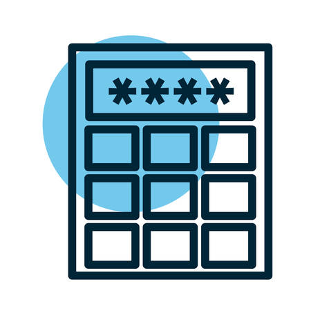 keyboard with password, line style icon vector illustration designのイラスト素材