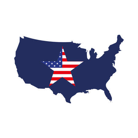 united states map with flag vector illustration designのイラスト素材