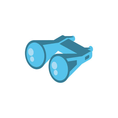 Binocular object design, Vision equipment travel view spy instrument reflection optical and military theme Vector illustrationのイラスト素材