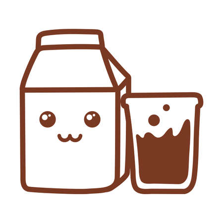 milk box , line style icon vector illustration designのイラスト素材