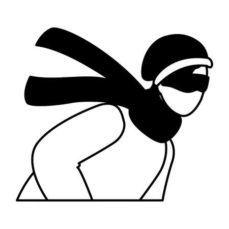 man with winter clothes on white background vector illustration designのイラスト素材