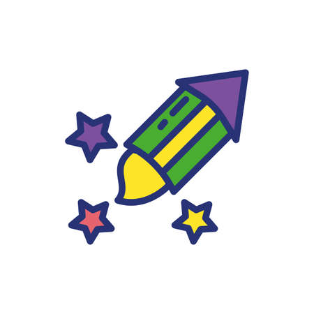 Mardi gras firework design, Party carnival decoration celebration festival holiday fun new orleans and traditional theme Vector illustrationのイラスト素材