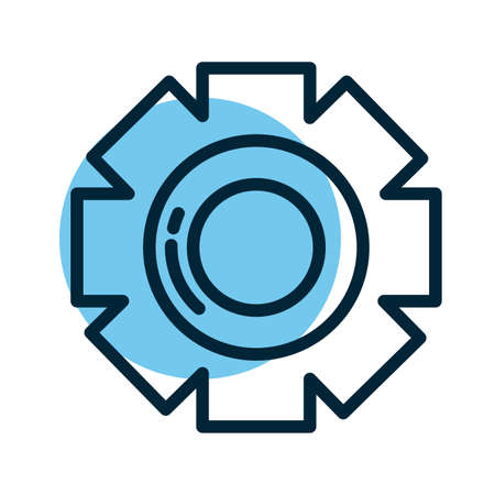 gearwheel tool, line style icon vector illustration designのイラスト素材