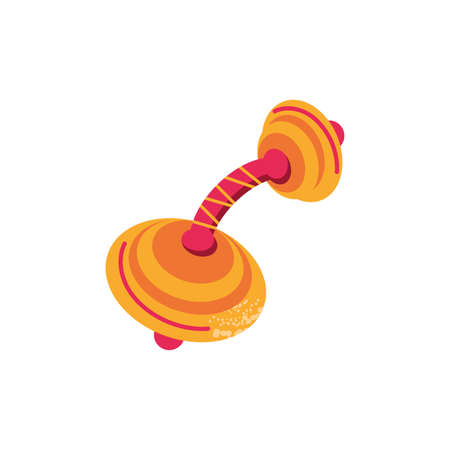 dumbbells icon over white background, flat and colorful design, vector illustrationのイラスト素材