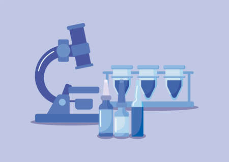 chemical laboratory with medical equipment vector illustration designのイラスト素材