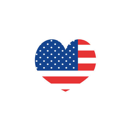 Usa flag heart design, United states america independence day nation us country and national theme Vector illustrationのイラスト素材