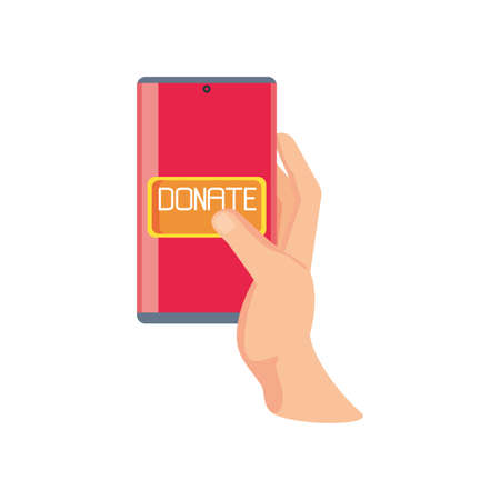 donation from mobile on white background vector illustration designのイラスト素材