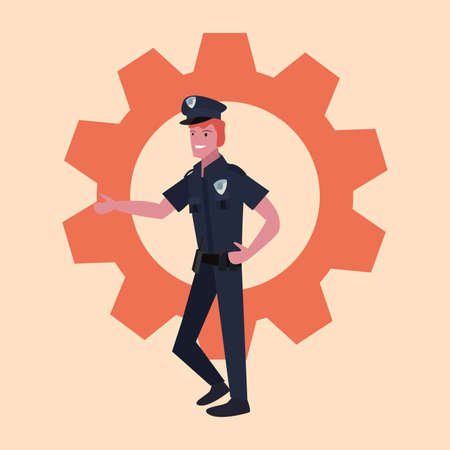 policeman profession labour day vector illustration designのイラスト素材