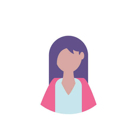 Avatar woman design, Girl female person people human and social media theme Vector illustrationのイラスト素材