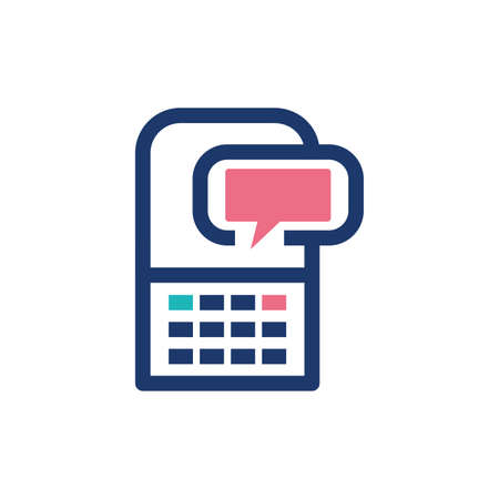 Communication bubble and cellphone design, Message discussion conversation talk and technology Vector illustrationのイラスト素材