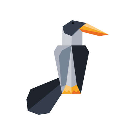 toucan geometric wild animals on white background vector illustration designのイラスト素材