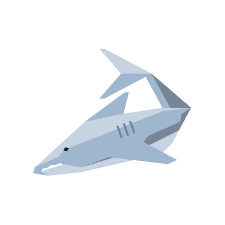 geometric shark on white background vector illustration designのイラスト素材
