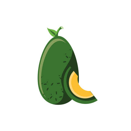 fresh avocado healthy on white background vector illustration designのイラスト素材