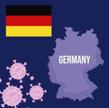 germany map with 2019 ncov infographic vector illustration designのイラスト素材