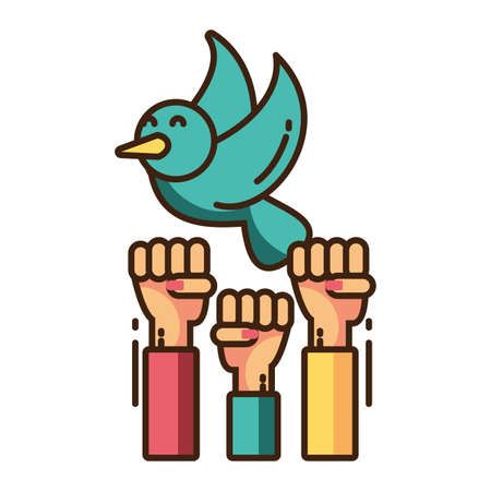 clenched fist held in protest on white background vector illustration designのイラスト素材