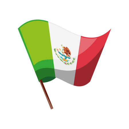 mexican flag on white background vector illustration designのイラスト素材