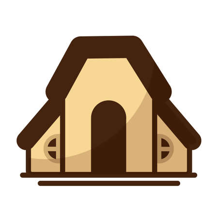 cute building of house on white background vector illustration designのイラスト素材