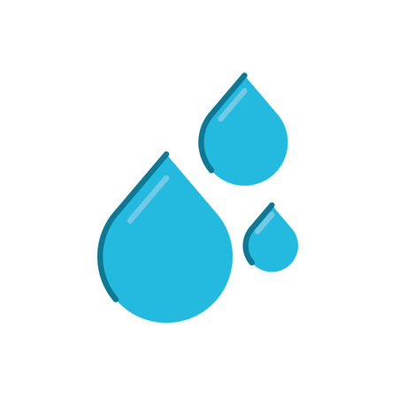 water drops icons over white background, flat style, vector illustrationのイラスト素材