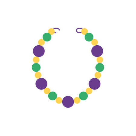 Mardi gras necklace design, Party carnival decoration celebration festival holiday fun new orleans and traditional theme Vector illustrationのイラスト素材