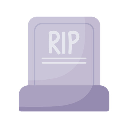 rip grave flat style icon design, Religion culture belief religious faith god spiritual meditation and traditional theme Vector illustrationのイラスト素材
