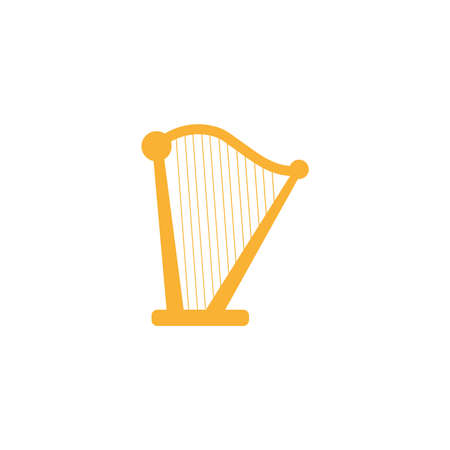 musical instrument arpa , flat style icon vector illustration designのイラスト素材