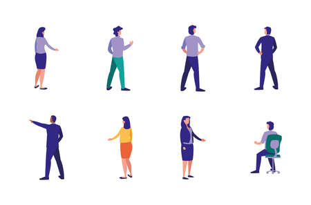 Businesspeople avatars set design, Teamwork business management corporate job occupation and worker theme Vector illustrationのイラスト素材