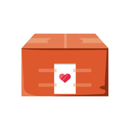 donation box with heart on white background vector illustration designのイラスト素材