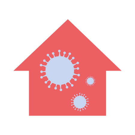 household infected with new coronavirus vector illustrationのイラスト素材