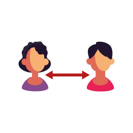 people keep distance sign on white background vector illustration designのイラスト素材