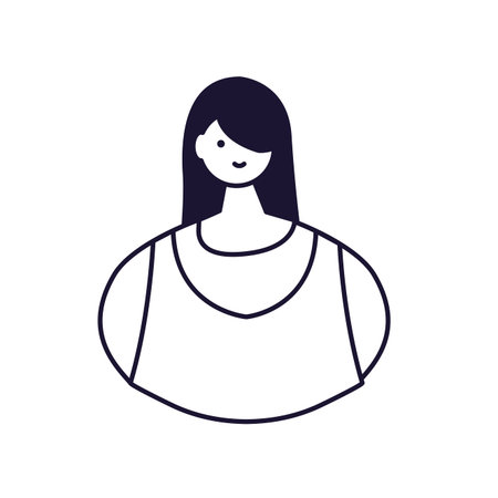 half body of female portrait line style icon vector illustration design