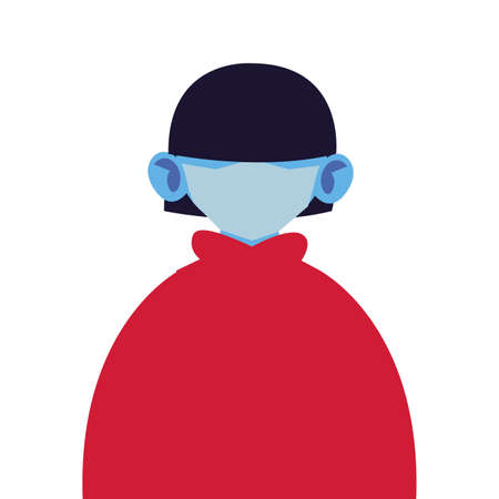 portrait of man with medical mask on white background vector illustration designのイラスト素材