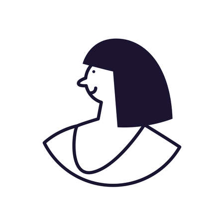 portrait of young woman, line style icon vector illustration designのイラスト素材