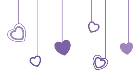 Hearts hanging design of love passion romantic valentines day wedding decoration and marriage theme Vector illustrationのイラスト素材