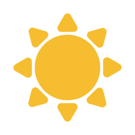 radiant sun on white background vector illustration designのイラスト素材