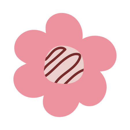 cute flower on white background vector illustration designのイラスト素材