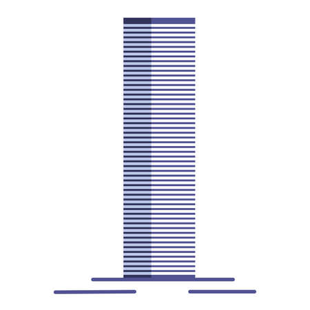 tower city business architecture, apartment and office building, urban landscape on white backgroundのイラスト素材