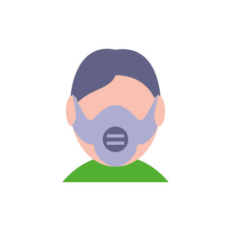 Man with mask design, Pollution factory environment dirty danger industry plant chemical and toxic theme Vector illustrationのイラスト素材