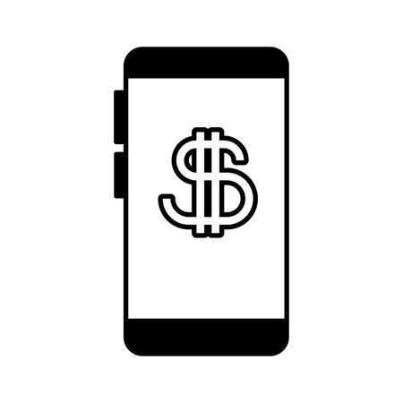 smartphone screen with symbol dollar on white background vector illustration designの写真素材