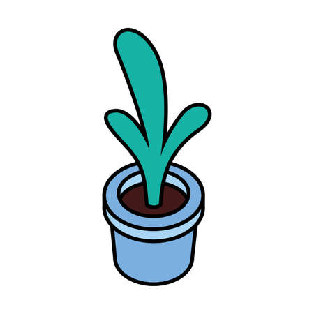 houseplant with potted in white background vector illustration designの写真素材
