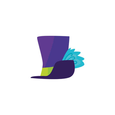 Hat with feathers design, Party celebration event happy birthday holiday surprise anniversary and decorative theme Vector illustrationの写真素材