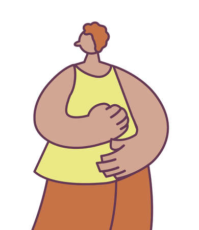 young man standing on white background vector illustration designの写真素材