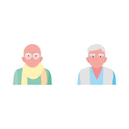 happy elderly men sharing at home vector illustration designの写真素材
