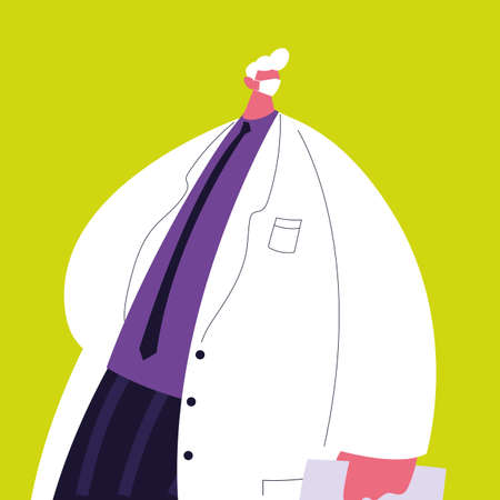 man doctor standing, medical staff vector illustration designの写真素材