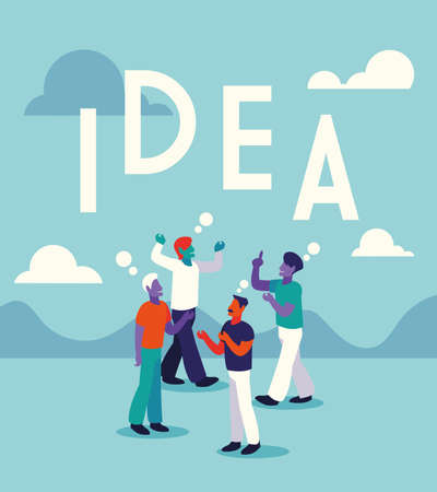 businessmen with idea label, people and ideas vector illustration designの写真素材