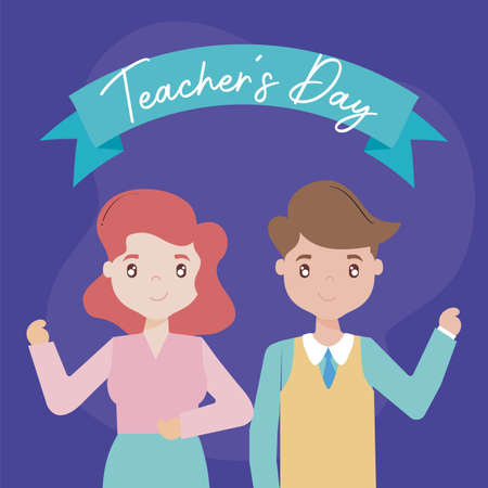cute greeting card teacher day vector illustration designの写真素材