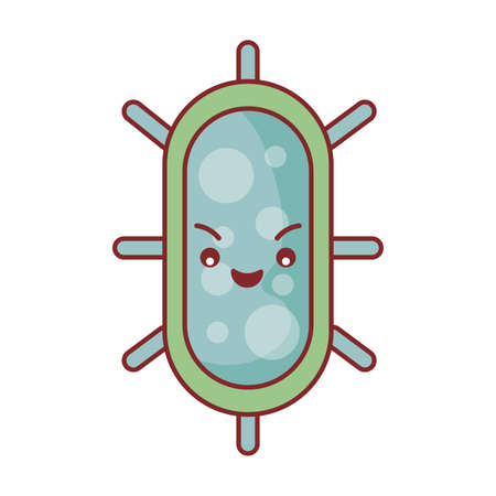 virus cartoon flat style icon design, Bacterium organism molecule and infection theme Vector illustrationの写真素材