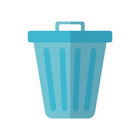 trash basket icon over white background, flat style, vector illustrationの写真素材